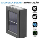 Luminária Arandela Solar Externa